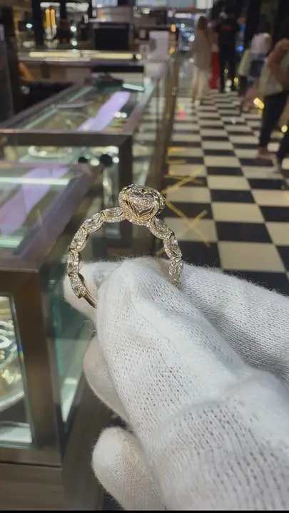 Queen Aurelia oval and marquise custom engagement ring by The Don Jewelers
